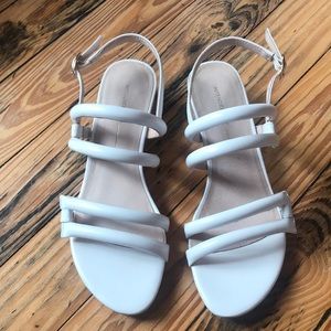 Intentionally Blank White Block Heels